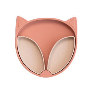 Assiette ventousée en silicone avec compartiments amovibles Renard 