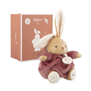 Peluche musicale lapin Patapouf 17cm bordeaux 