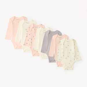 Lot de 7 bodies manches longues bébé fille 