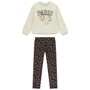 Ensemble jogging fantaisie + sweat doublé sherpa pour fille 