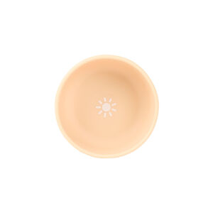 Bol en silicone pour bébé avec motif soleil au fond 