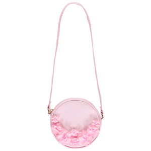 Sac en bandoulière simili cuir rose avec fleurs fille 