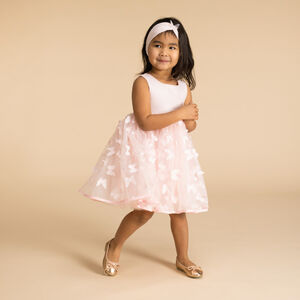 Robe sans manches avec papillons en relief pour bébé fille  