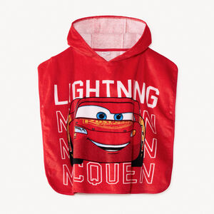 Cape de bain en éponge Flash McQueen Cars Disney pour garçon 
