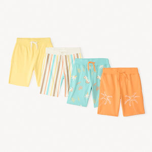 Lot de 4 bermudas fantaisie en maille pour garçon 