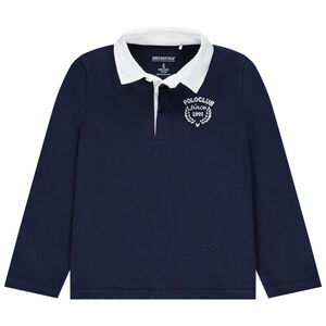 Polo manches longues brodé et bicolore pour garçon 