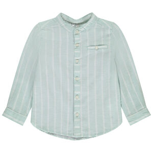 Chemise manches longues rayée à col mao pour bébé garçon 