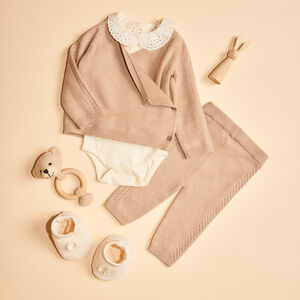 Ensemble 3 pièces en tricot pour bébé fille 