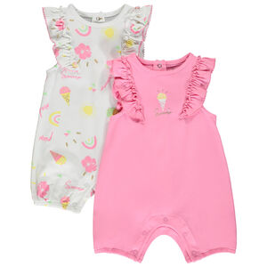 Lot de 2 combinaisons courtes Glace pour bébé fille 