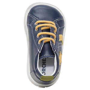 Bottillons en cuir avec empiècements contrastés 