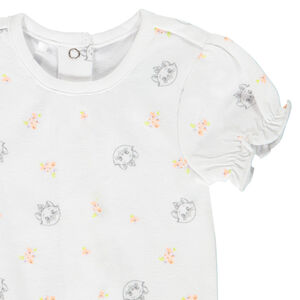 Ensemble 3 pièces en jersey body + corsaire + bavoir Marie Disney pour bébé fille 