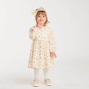 Ensemble robe et bandeau bébé fille imprimé léopard 