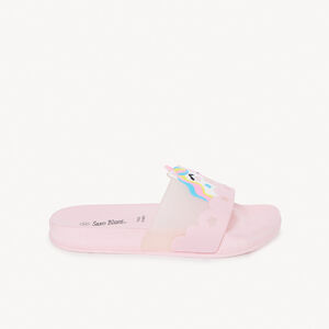 Claquette licorne en relief pour fille - avec lanière selon la pointure  