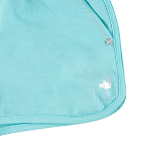 Short en jersey uni avec motif en foil argenté 