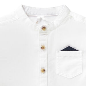 Chemise manches longues col mao à mouchoir pour bébé garçon 