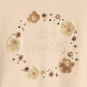 Sweat bi-matière avec sherpa bouclettes pour bébé fille 