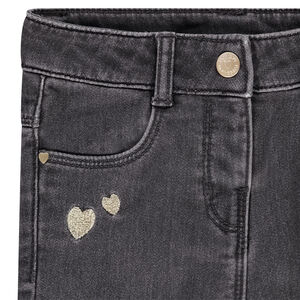 Jean slim broderie coeurs pour bébé fille 
