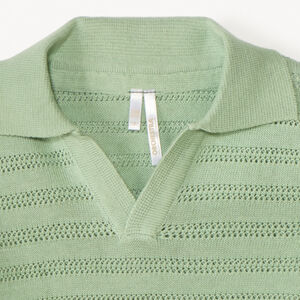 Polo manches courtes tricot fantaisie ajouré pour bébé garçon 