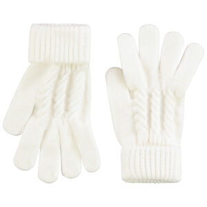Paire de gants en tricot torsadé pour fille 