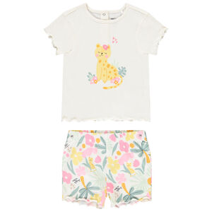 Set pyjama motifs léopards pour bébé fille avec ouvertures différentes selon l'âge 