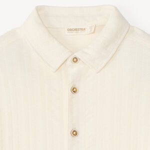 Chemise garçon à manches longues en maille unie 