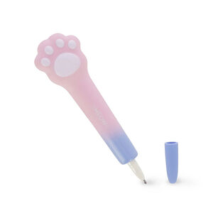 Stylo antistress à encre gel bleue Squeezies chat 