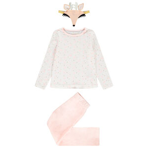 Pyjama en velours avec masque biche pour enfant fille 