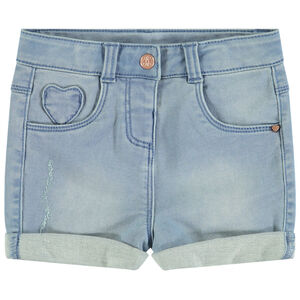 Short en jean avec patch forme coeur 