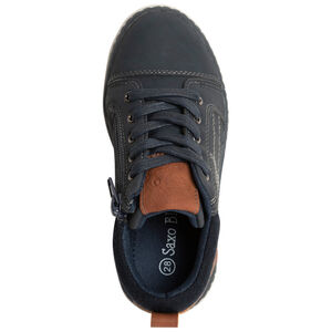 Baskets basses bleu marine à lacets et zip pour enfant garçon 