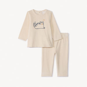 Set pyjama 2 pièces en velours fantaisie pour bébé  
