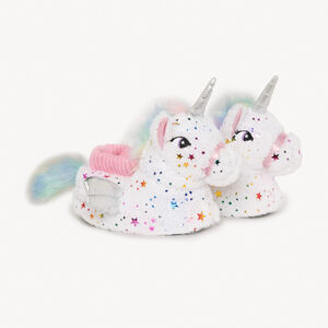 Chaussons peluche licorne imprimé étoiles pour fille 