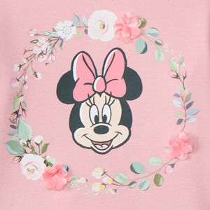 Sweat molleton Minnie Disney à fleurs 3D pour bébé fille 