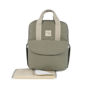 Sac à dos à langer imprimé pois Poppy + tapis mousse 