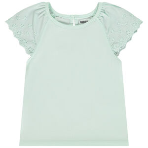 T-shirt manches courtes en broderie anglaise pour bébé fille 