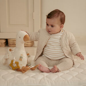 Peluche d'activités oie et petite oie blanc 