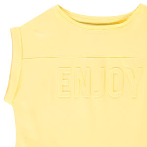 T-shirt manches courtes à message en relief pour fille 