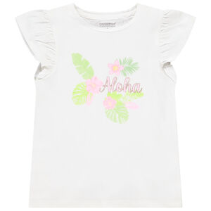 T-shirt manches courtes volantées avec print fantaisie pour fille 