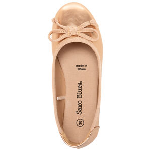 Ballerines rose gold à nœud effet métallisé pour fille 