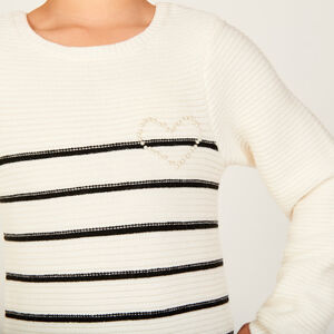 Robe manches longues en tricot rayé fille 