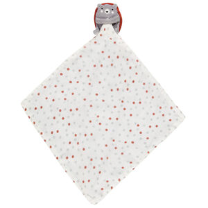 Doudou mouchoir hérisson imprimé pois pour bébé garçon 