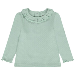 T-shirt manches longues en maille pointelle pour bébé fille 