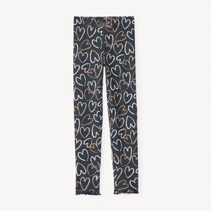 Caleçon long en maille côte imprimée fantaisie pour fille  