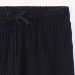 Legging uni forme droite en maille côtelé fille 