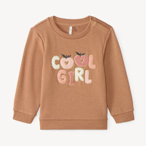 Sweat molleton bébé fille broderie bouclette fantaisie 
