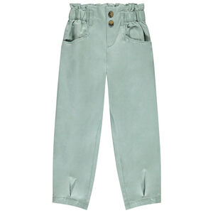 Pantalon fluide en toile avec taille élastiquée pour fille 