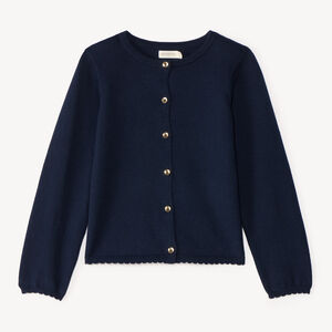 Gilet manches longues uni en tricot pour fille 