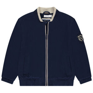 Blouson bomber en piqué avec patch brodé garçon 