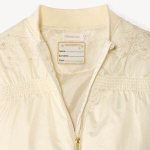 Veste bomber fille en toile avec broderie fleurie 