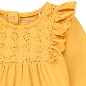 T-shirt manches longues à broderie anglaise en coton pour bébé fille 