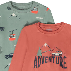 Lot de 4 t-shirts manches longues motifs fantaisie garçon 